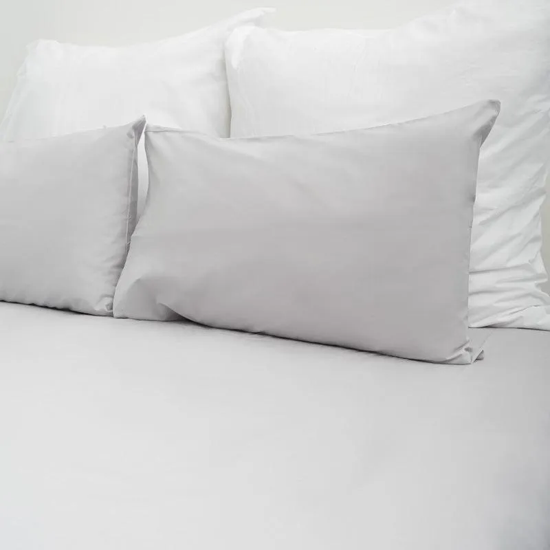 200 Thread Count 100% Cotton Percale Duvet Cover Set - Light Grey