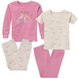 4-Piece Infant & Toddler Girls Dogs Tops and Pants Sets