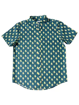 Avocado Print Short Sleeve Button Down Shirt