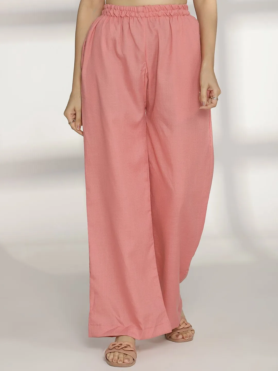 Blush CottonSlub Palazzo