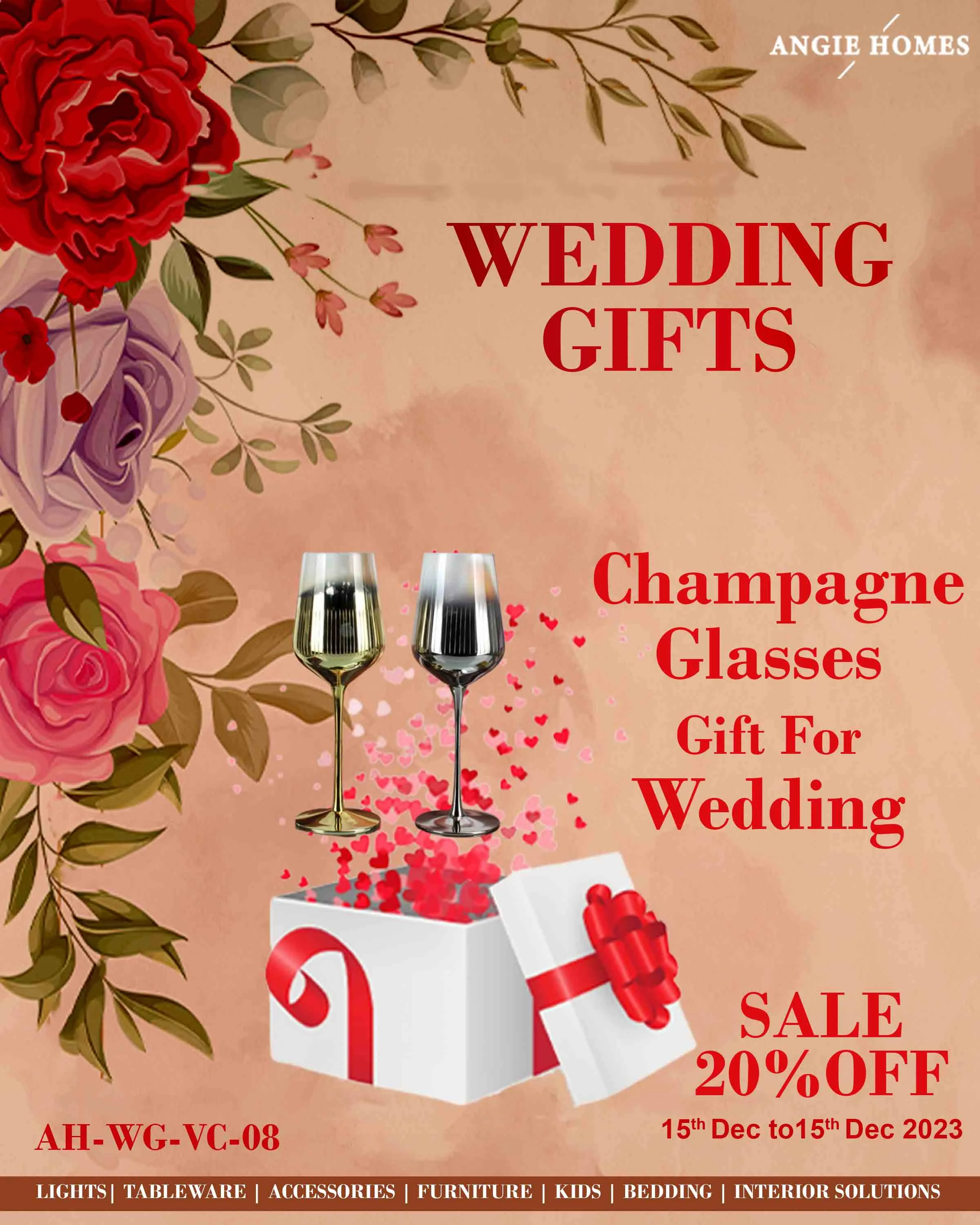 BRIDE AND GROOM CHAMPAGNE GLASSES SETS FOR WEDDING | MARRIAGE GIFT VOUCHER