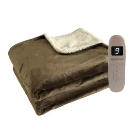 Brown Electric Heated Sherpa Throw