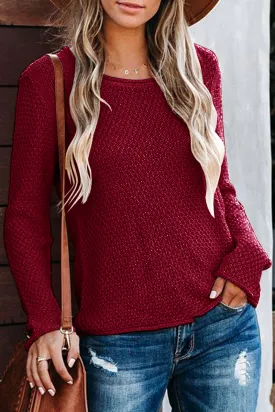 Casual Solid Patchwork O Neck Tops(3 colors)