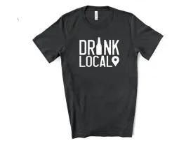 Drink Local Beer T-Shirt - Black Heather