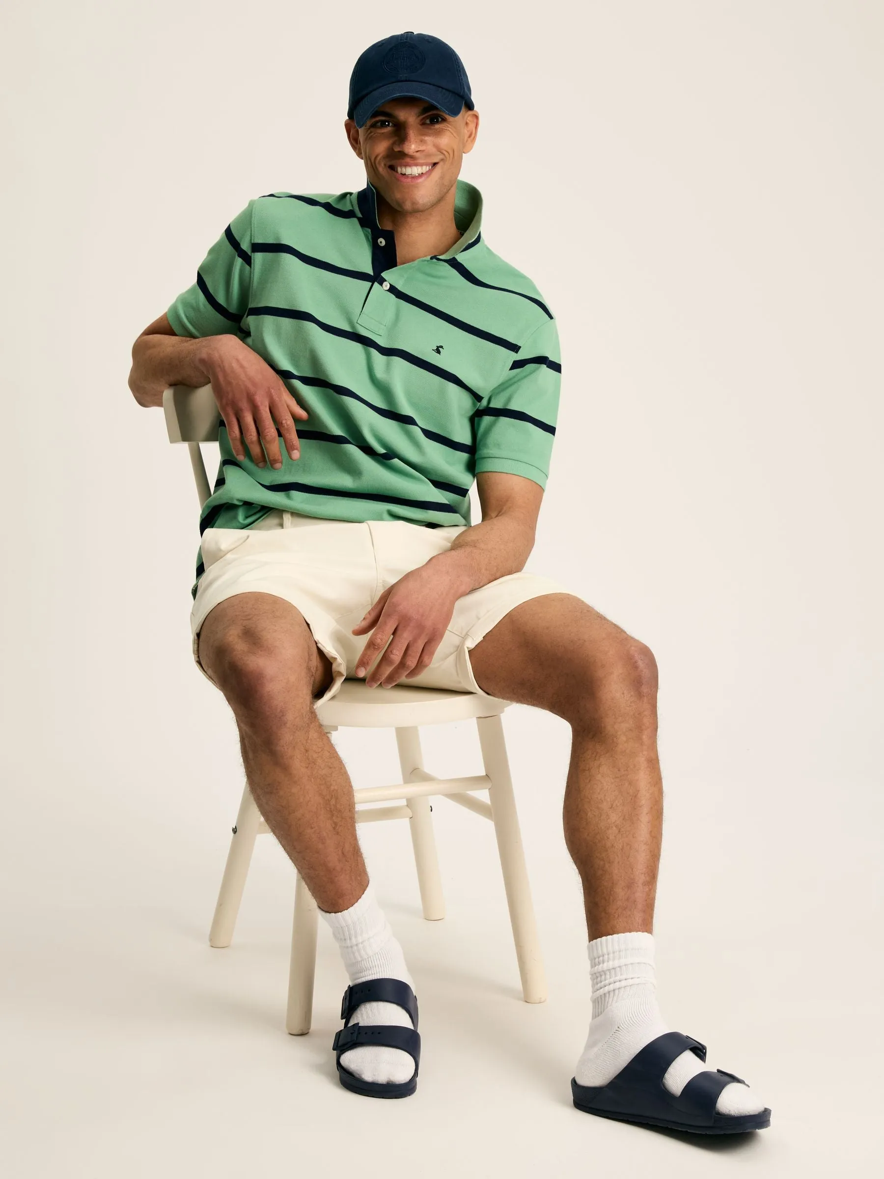 Filbert Green/Navy Regular Fit Striped Polo Shirt