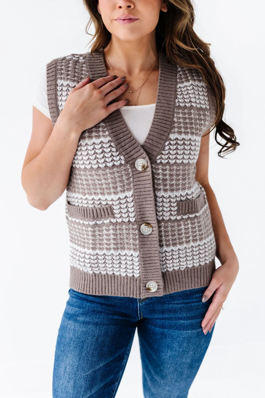 Gwyneth Textured Sweater Vest