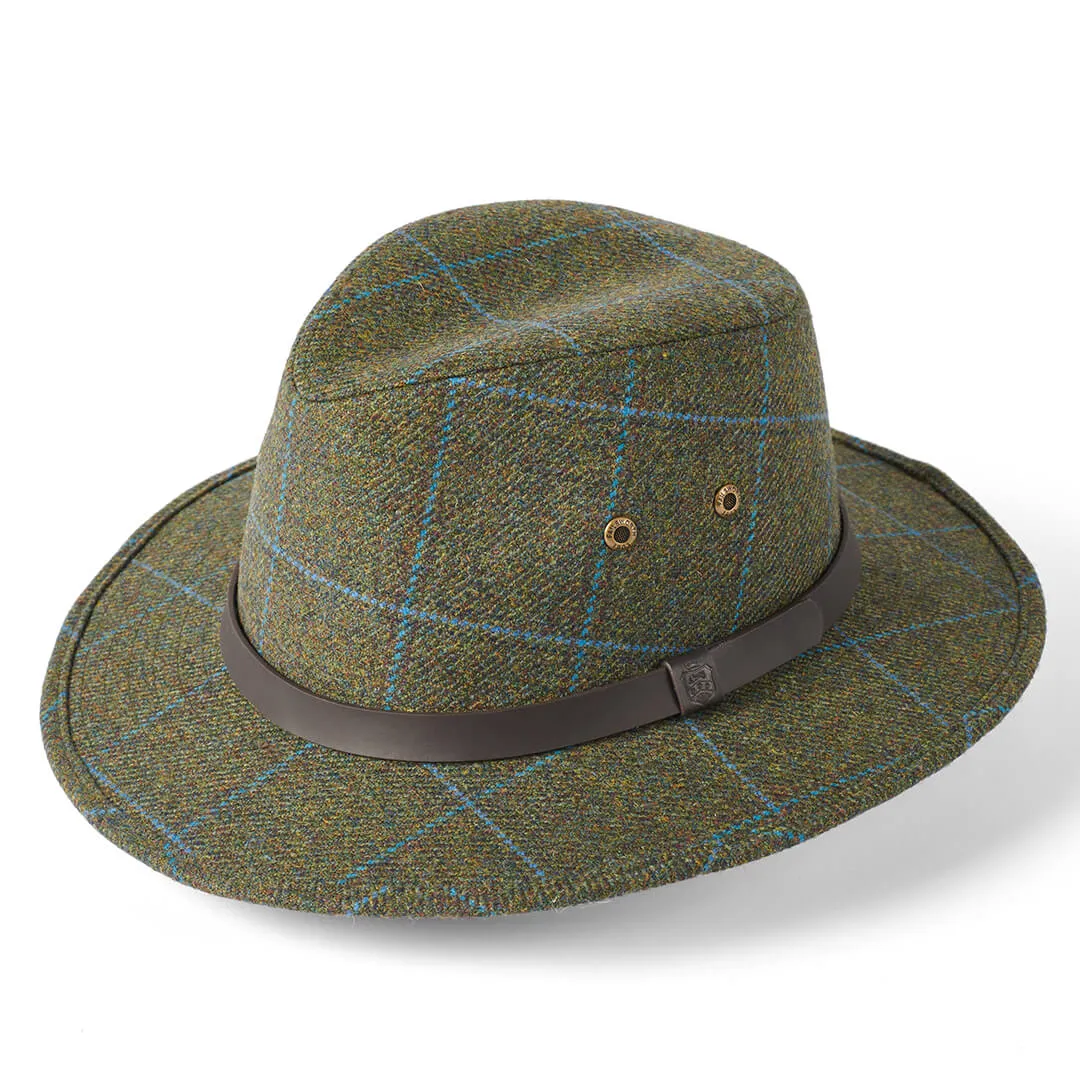 Huntsman Tweed Fedora - Green Tweed Check by Failsworth