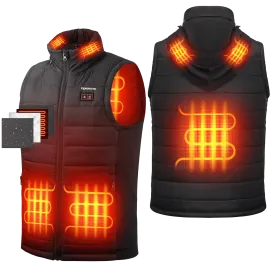 KEMIMOTO Heated Vest With Heated Hood - Black