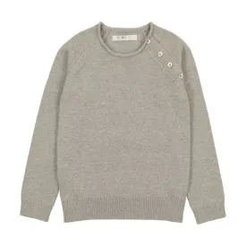 Light Grey Fitted Button Sweater