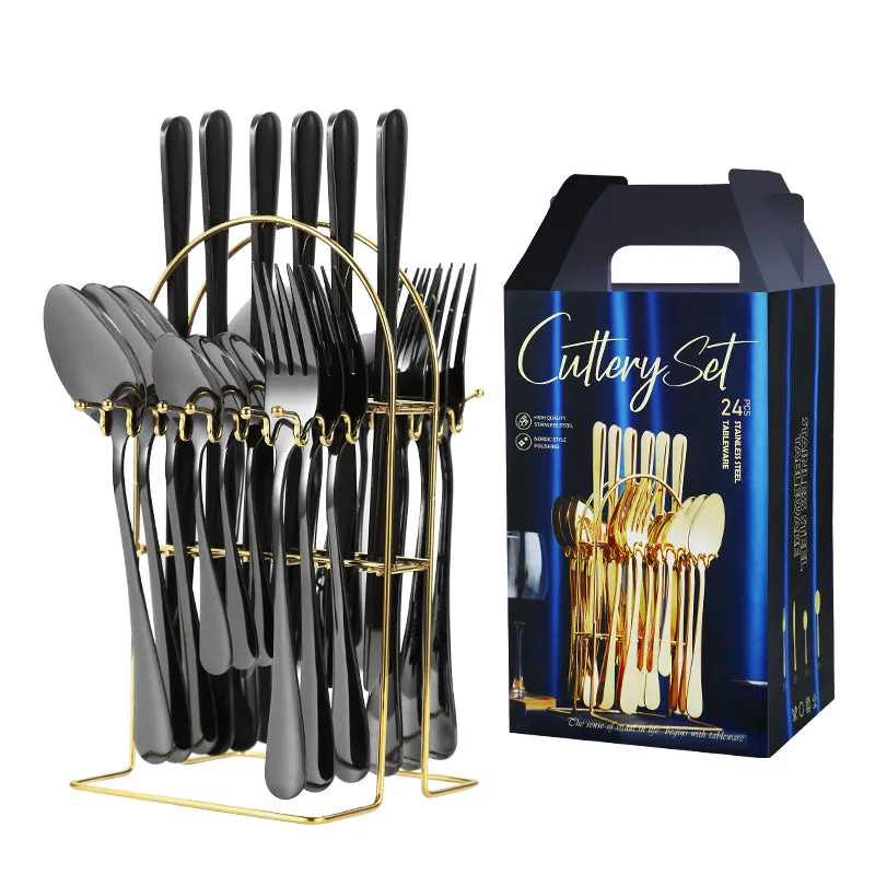 Product Stainless Steel Tableware 24-Piece Set 1010 Four Main Pieces Knife, Fork and Spoon