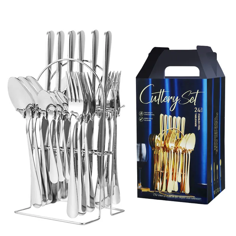 Product Stainless Steel Tableware 24-Piece Set 1010 Four Main Pieces Knife, Fork and Spoon