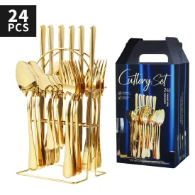 Product Stainless Steel Tableware 24-Piece Set 1010 Four Main Pieces Knife, Fork and Spoon