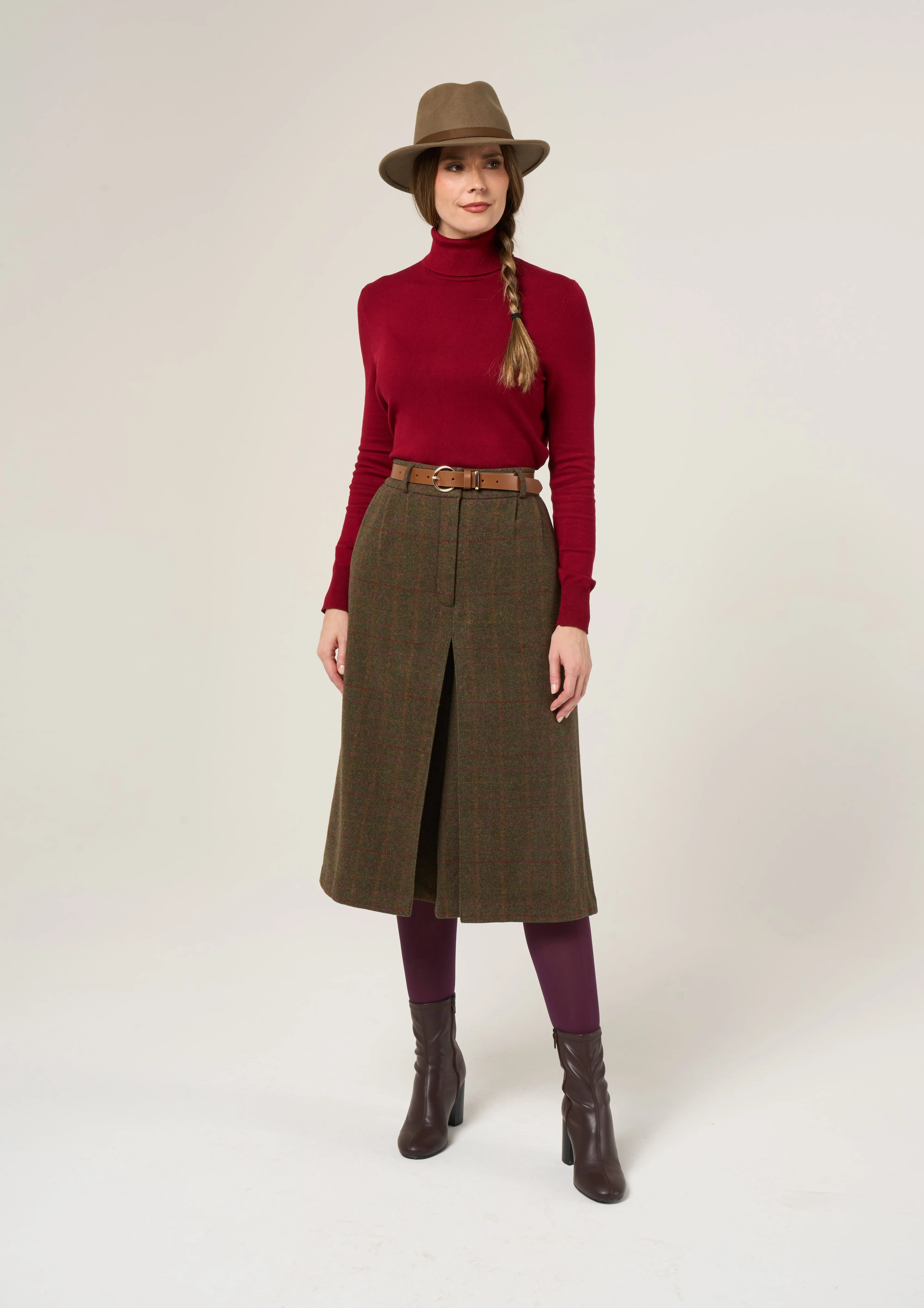 Surrey Ladies Tweed Culottes In Hemlock