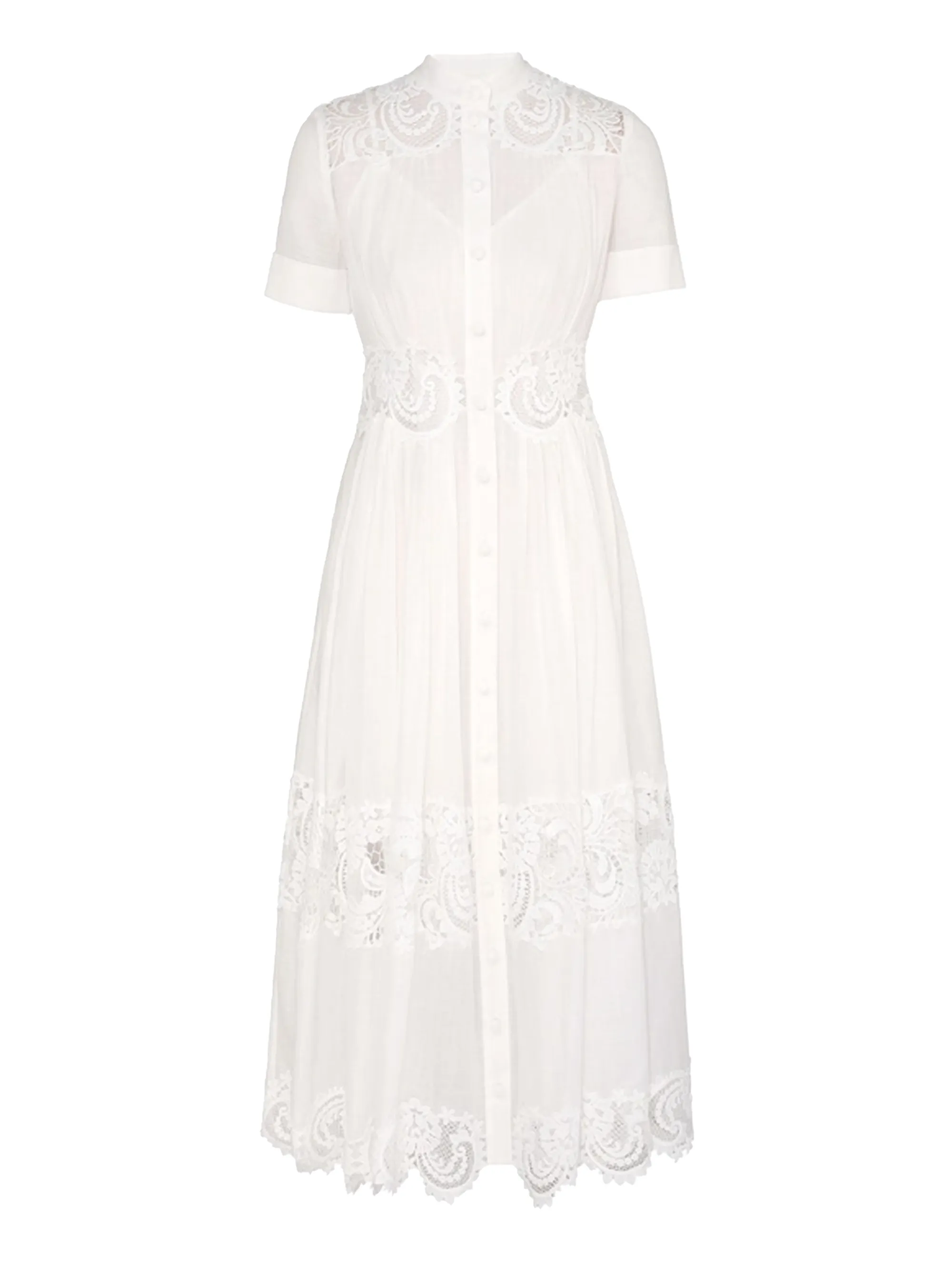 ZImmermann Pop Lace Trimmed Midi Dress